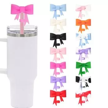 3 шт. силиконовые колпачки для соломинок, банты, колпачки для соломинок диаметром 10 мм, многоразовые наконечники для соломинок фиолетовый