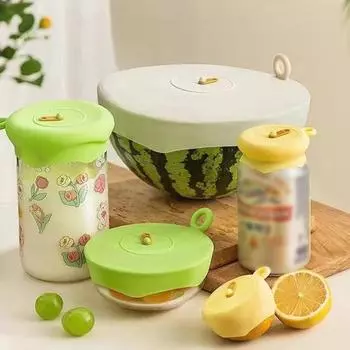 3 шт. силиконовые крышки, уплотнительные крышки, пищевые многоразовые эластичные крышки для контейнеров 3pcs жёлтый