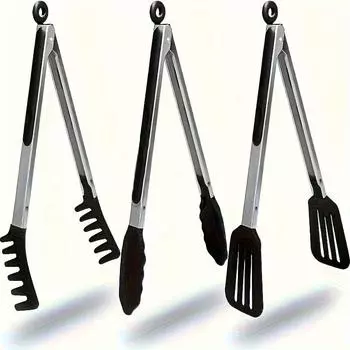 3 шт. силиконовый 9-дюймовый пищевой зажим, высокотемпературный нескользящий зажим для хлеба, зажим для барбекю, зажим для стейка, зажим для жареной рыбы, зажим для шведского стола 3pcs