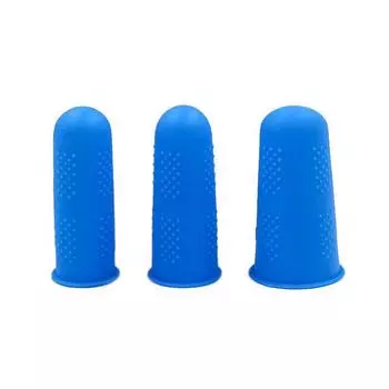 3 шт. Силиконовый антипорезный термостойкий протектор для пальцев, колпачок для кухонного инструмента синий