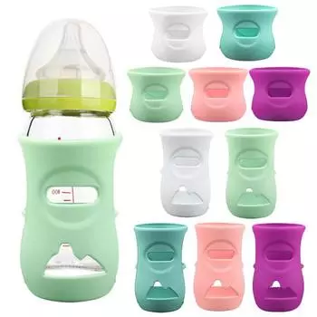 3 шт. силиконовый чехол для стеклянной детской бутылочки, противоударный держатель для детской бутылочки, чехол для молочной бутылки объемом 4 унции/8 унций S A