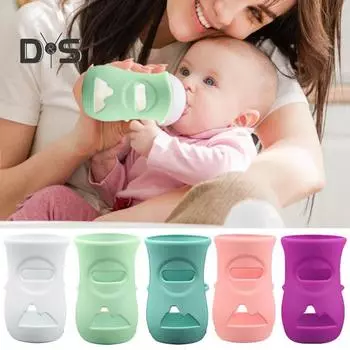 3 шт. силиконовый чехол для стеклянной детской бутылочки, противоударный держатель для детской бутылочки, чехол для молочной бутылки объемом 4 унции/8 унций S A