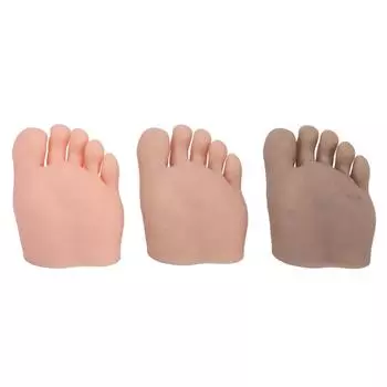 3 шт. Силиконовый Дисплей для Тренировок Нейл-арту, Поддельная Модель Половины Стопы, Педикюр, Тату, Практика, Модель Стопы