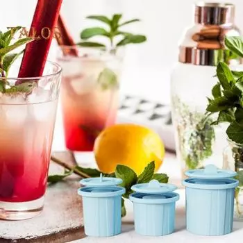 3 шт. силиконовый лоток для льда для стеклянных полых цилиндрических кубиков льда на 20-40 унций, легкосъемная форма для приготовления кубиков льда для коктейлей, виски, напитков, кофе серый