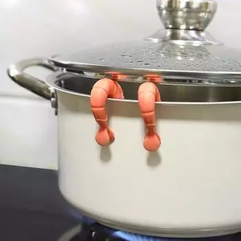 3 шт., силиконовый подъемник для крышки с защитой от проливания в форме мультфильма, термостойкий, для предотвращения перелива, для кухни B