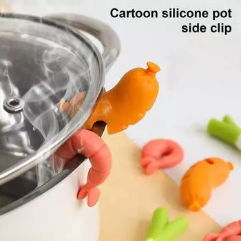 3 шт., силиконовый подъемник крышки с защитой от проливания в форме мультфильма, термостойкий, переливной B