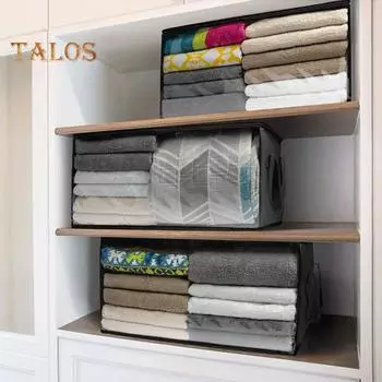 3 шт. складная сумка для хранения одеяла пыленепроницаемая влагонепроницаемая с прозрачным окном на молнии большая вместимость шкаф одеяло подушка для полотенец 3pcs серый