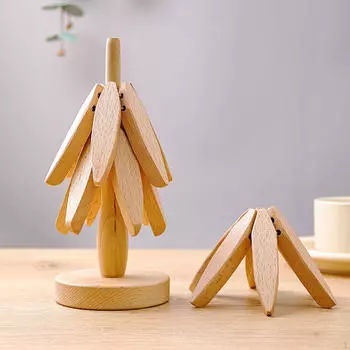 3 шт. складной деревянный коврик для стола держатель для кастрюли креативная деревянная подставка под напиток защита walnut color