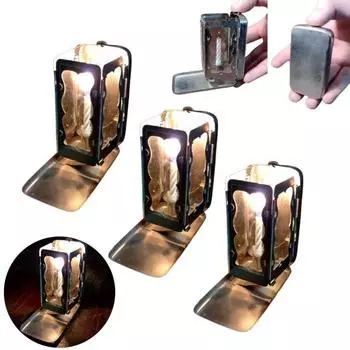 3 шт. складной карманный фонарь из нержавеющей стали, фонарь-свеча, портативный складной фонарь для внутреннего и наружного освещения, аварийного использования в кемпинге 3pcs