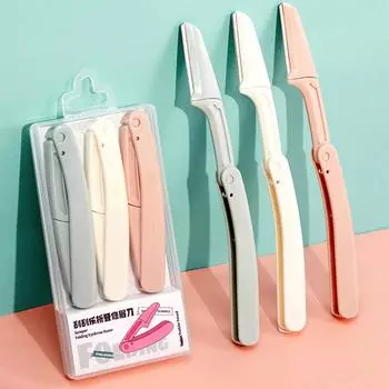3 шт. Складной триммер для бровей, безопасный для начинающих, складной триммер для бровей GECOMO, триммер для бровей для женщин