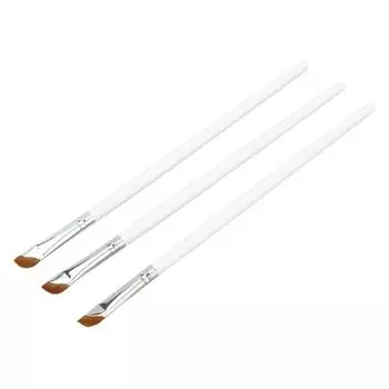 3 шт. Скошенная кисть для подводки глаз, ультратонкая, скошенная, удобная, белая, с ручкой