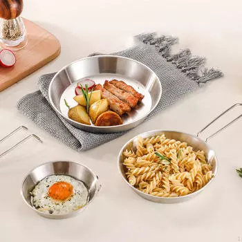 3 шт. Сковорода из нержавеющей стали для жарки яиц, индукционная посуда, набор для жарки стейков с антипригарным покрытием