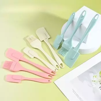 3 шт. скребок для крема DIY хлеб торт масло лопатка миксер кисть для масла кухонный инструмент для выпечки силиконовый шпатель с антипригарным покрытием синий