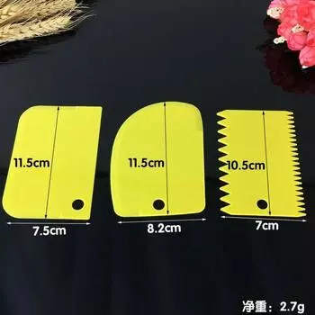 3 шт. скребок для торта Пластиковые инструменты для выпечки Скребок для меда и крема Бытовые кухонные принадлежности Аксессуары для выпечки зелёный