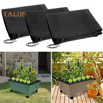 3 шт. сменные чехлы для мульчи с завязками. Простой в использовании дышащий материал. Чехлы для ящиков для выращивания растений. Городской сборщик. чёрный