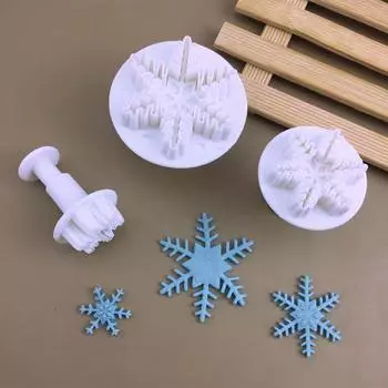 3 шт. снежинка плунжер помадка резак сахарный торт украшения инструменты DIY печенье штамповка аксессуары для выпечки круглый