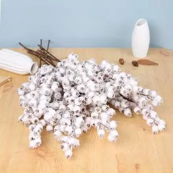 3 шт. снежно-белые ягодные ветки 5 пенопластовые реалистичные праздничные рождественские украшения поделки своими руками искусственные белые ягоды