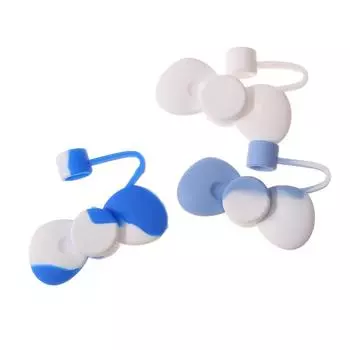 3 шт., соломенные пылезащитные колпачки с милым бантом, многоразовые силиконовые соломенные колпачки One Size