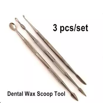 3 шт., совок для зубного воска, скульптурный нож 46/47/48, двухсторонний нож из нержавеющей стали для резьбы по глине, стоматологические инструменты, стоматологический инструмент для воска 3 pieces NO. 46
