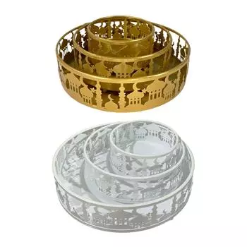 3 шт. Современная фруктовая чаша с утолщенным круглым краем и полым дизайном, легко моющаяся сервировочная тарелка для дома White