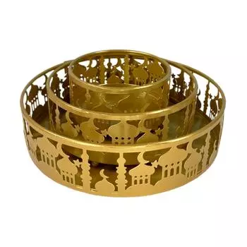 3 шт. Современная фруктовая чаша с утолщенным круглым краем, полый дизайн, легко моется, сервировочное блюдо для дома золотой