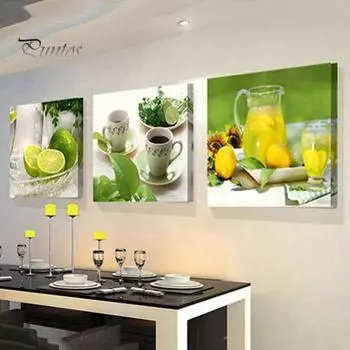 3 шт. Современные фрукты лимон холст картины картины кухня гостиная декор