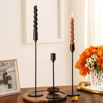 3 шт., современный черный металлический подсвечник со стабильным основанием, гостиная, кухня, обеденный стол при свечах, украшение мантии, настольный секс-одежда для взрослых