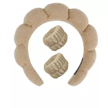 3 шт. Спа-повязка на голову для умывания, набор браслетов, губка, повязка для макияжа, наручные полотенца, повязка для волос с пузырьками для женщин, аксессуары для волос