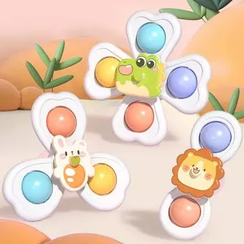 3 шт., спиннер на присоске, игрушка для детской ванны, забавная игра, развивающие игрушки для детей, девочек и мальчиков, сенсорное средство для снятия стресса, подарок