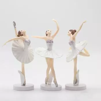 3 шт. статуя балерины настольный орнамент фигурки танцующая девушка поделки домашний декор торт ко дню рождения украшение принцессы