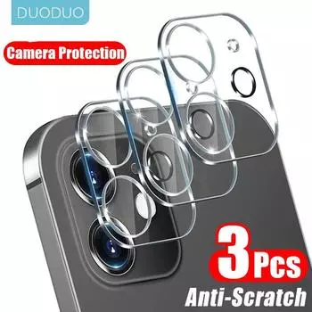 3 шт. Полное покрытие объектива камеры стекло для iPhone 16 12 13 14 15 Pro Max Mini Защитное стекло для iPhone 11 XR X XS Max Защитное стекло For iPhone 11 прозрачный