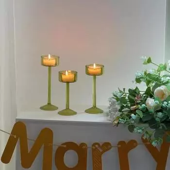 3 шт. стеклянный подсвечник для чайной свечи, центральный элемент стола, подставки для свечей в виде урагана, подсвечники для свадебной вечеринки на Хэллоуин, хрустальные подсвечники 3pcs чистый