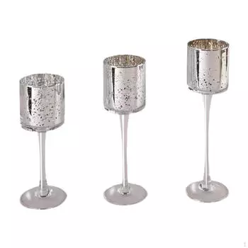 3 шт. стеклянный подсвечник конусный каминный подсвечник для столовой gold