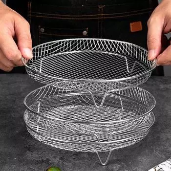 3 шт. стойка для фритюрницы, штабелируемые стойки для дегидратора, корзина из нержавеющей стали, аксессуары для духовки, микроволновой печи, обжарки Rectangle