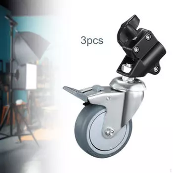 3 шт. стойка для освещения для фотостудии, колеса для профессионального видео, прочная, гибкая, перемещаемая