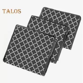 3 шт. сумка для хранения из нетканого материала с прозрачным окном на молнии, сверхмощная портативная ручка, складная пыленепроницаемая стеганая сумка для одежды, товары для дома чёрный