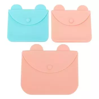 3 шт. сумка для хранения портативная силиконовая косметичка многоразовая водонепроницаемая пылезащитная косметичка для путешествий