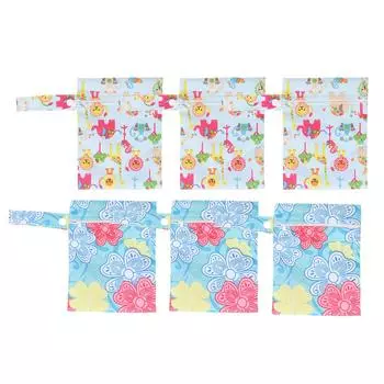 3 шт. сумка для подгузников из ткани с карманом на молнии, водонепроницаемая, с принтом, многоразовая, для путешествий, пляжа, бассейна, йоги, спортзала Мы T07