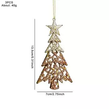 3 шт. сверкающих елочных украшений - блестящие звезды для праздничного декора, идеально подходят для елок, сцен, атмосферы вечеринок 3pcs