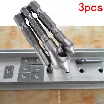 3 шт., сверло с зенковкой из быстрорежущей стали, инструмент для снятия заусенцев с титановым покрытием, деревянная трель для резки металла, сверло для пистолета, деревообработка
