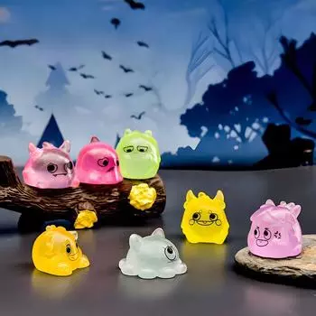 3 шт. светящиеся украшения на Хэллоуин, мультяшные фигурки маленьких монстров, микропейзаж, украшение для интерьера автомобиля, домашнего рабочего стола