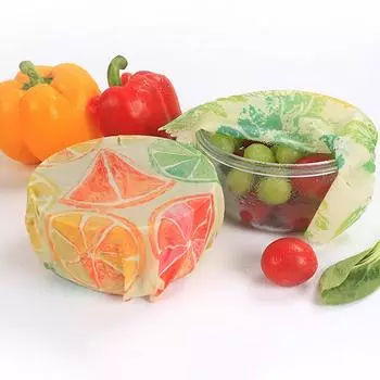 3 шт. Свежая ткань из пчелиного воска, органическая хлопковая многоразовая упаковочная ткань для пищевых продуктов 22X18x0.5cm