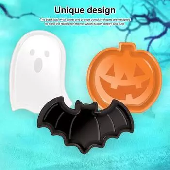 3 шт. Тарелки для конфет на Хэллоуин, тыква, привидение, летучая мышь, держатели для сладостей на Хэллоуин, конфетницы для сладостей в виде сладостей из печенья и сахара Sets