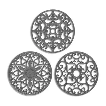 3 шт. Темно-серые силиконовые подставки под горячее - многофункциональные для рукоделия и кухонного декора, подставки под горячее, столешницы из кварца для кухни светло-серый