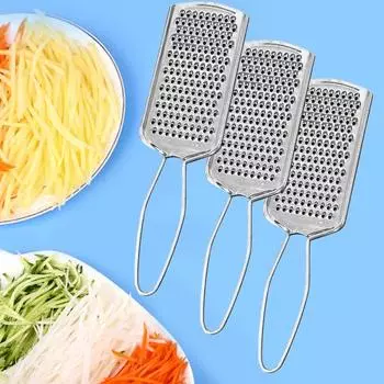 3 шт. Терки для огурцов, полированная поверхность, удобная ручка из нержавеющей стали, многоцелевые, для картофеля, моркови, лимона, сыра, кухонные принадлежности