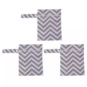 3 шт. тканевый мешок для подгузников водонепроницаемый застежка-молния многоразовый моющийся мешок для хранения влажных тканевых подгузников