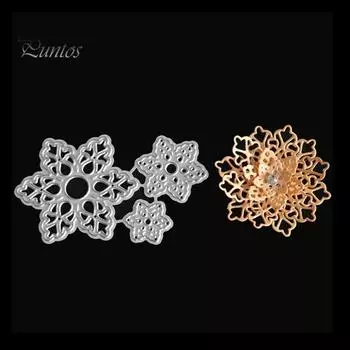 3 шт. трафареты для вырезания цветов 3D для шаблона фотоальбома в стиле скрапбукинга своими руками серебряный