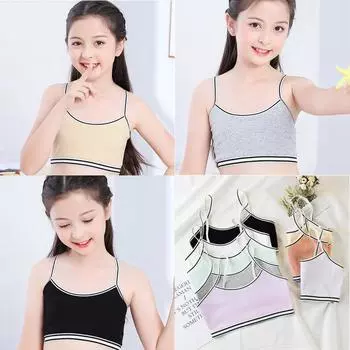 3 шт., тренировочный бюстгальтер на слинге для девочек-подростков, мягкий хлопковый милый бюстгальтер без косточек, бесплатное нижнее белье для девочек подросткового возраста 8-12 лет one size