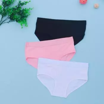 3 шт. трусы для подростков, нижнее белье для девочек, хлопковые трусы, спортивные дышащие трусы с буквами для учеников 8–12–14 лет one size разноцветный
