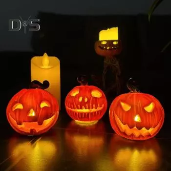 3 шт. тыквенная голова украшения на Хэллоуин смоляные тыквы подсвечник украшения жуткий вечерний декор стола 3pcs